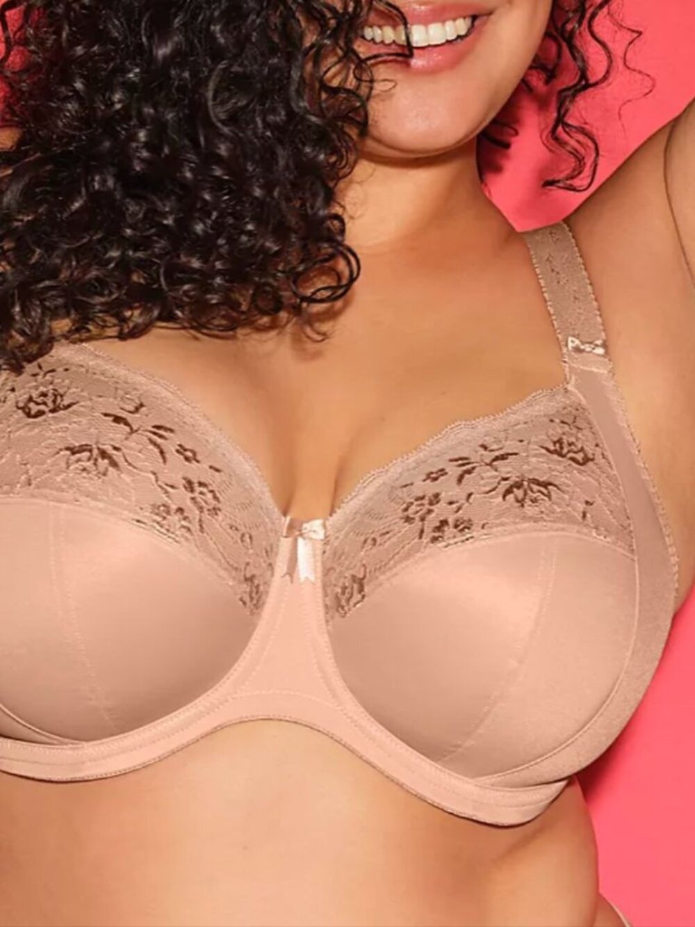 Elomi EL4111 Morgan Side Support Beige Lace Underwire Bra 44H